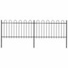 vidaXL Gartenzaun mit Rundbogen Stahl 337 x 100 cm Schwarz
