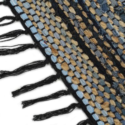 vidaXL Handgewebter Chindi-Teppich Denim Jute 200 x 290 cm Mehrfarbig