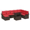 vidaXL Gartensofa-set 9 stk. Braun Poly-Rattan
