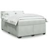 vidaXL Boxspringbett mit Matratze Hellgrau 160x200 cm Samt