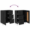 vidaXL Highboard 2 pcs Schwarz Eichen-Optik Holzwerkstoff