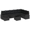 vidaXL Sofa Set 9 stk. Schwarz Poly-Rattan