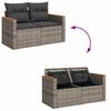vidaXL 8-tlg. Garten-Sofagarnitur mit Kissen Grau Poly Rattan