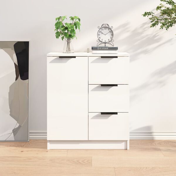 vidaXL Sideboard Hochglanz-Wei&szlig; 60x30x70 cm Holzwerkstoff