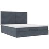 vidaXL Ottoman-Bett mit Matratzen & LEDs Dunkelgrau 200x200 cm Samt