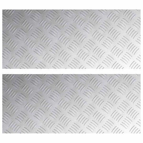 vidaXL Treppe Tritt Rechtwinklig 2 pcs Silber 70 x 30 cm Aluminium