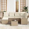 vidaXL Gartensofa-set 7 pcs Beige Poly-Rattan