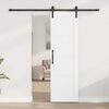 vidaXL Schiebet&uuml;r Wei&szlig; und Schwarz 61 x 198,5 cm Massives Kiefernholz