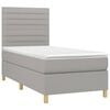 vidaXL Boxspringbett mit Matratze Hellgrau 90x200 cm Stoff