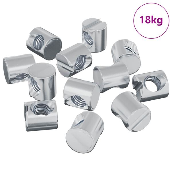 vidaXL Zylindermuttern 4500 pcs Silber M6 x 12 mm Metall