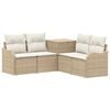 vidaXL Sofa Set 5 stk. Beige und Cremewei&szlig; 177,5 x 177,5 x 85 cm