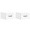 vidaXL Wandmontierter Nachttisch 2 pcs Hochglanz Wei&szlig; Holzwerkstoff