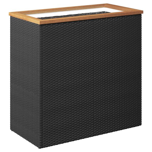 vidaXL Pflanzk&uuml;bel Schwarz 80x40x80 cm Poly Rattan