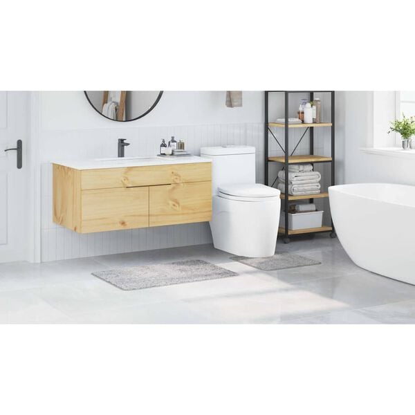 vidaXL Anti-Rutsch Badematten-Set 2 pcs Grau PP