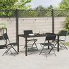 vidaXL Garten Essgruppe 5 pcs Schwarz Pulverbeschichteter Stahl