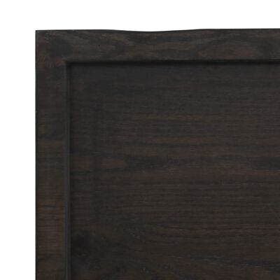 vidaXL Tischplatte Dunkelbraun 140x50x(2-6)cm Massivholz Eiche