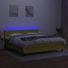 vidaXL Boxspringbett mit Matratze & LED Gr&uuml;n 180x200 cm Stoff
