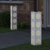 vidaXL Solar LED Weg Licht 2 pcs Wei&szlig; Kalt gewalzter Stahl