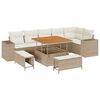 vidaXL Gartensofa-set mit Kissen 9 pcs Beige und Creme Poly-Rattan