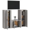 vidaXL 3-tlg. TV-Schrank-Set Grau Sonoma Holzwerkstoff
