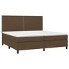 vidaXL Boxspringbett mit Matratze & LED Dunkelbraun 200x200 cm Stoff