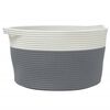 vidaXL Aufbewahrungskorb Grau und Wei&szlig; &Oslash;40x25 cm Baumwolle