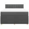 vidaXL Boxspringbett mit Matratze Dunkelgrau 140x200 cm Stoff