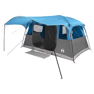 vidaXL Tunnelzelt mit Dach Blau 366 x 244 x 198 cm Polyester und Stahl