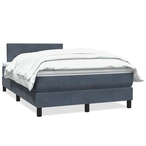 vidaXL Boxspringbett mit Matratze Dunkelgrau 120x220 cm Samt