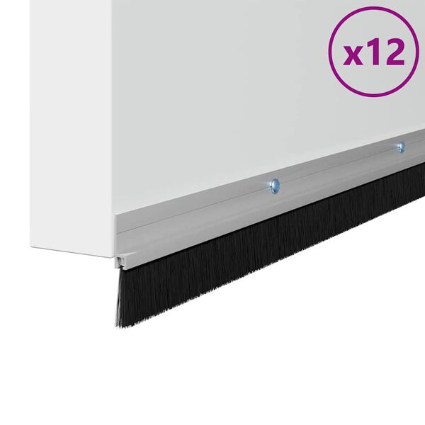 vidaXL Aufsteck T&uuml;rb&uuml;rstendichtungen 12 pcs Silber 100 cm