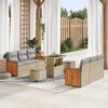 vidaXL Gartensofa-set mit Kissen 9 pcs Beige und Hellgrau