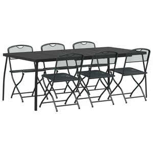 vidaXL Gartenm&ouml;bel Set 7 pcs Anthrazit Eisen und Stahl