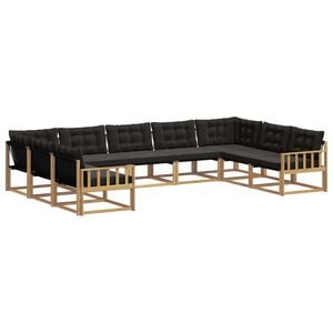 vidaXL Outdoor-Sofagarnitur 9 stk. Wei&szlig; und Schwarz