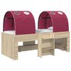 vidaXL Hochbett f&uuml;r Kinder mit Tunnel 3 stk. Sonoma Eiche und Rot