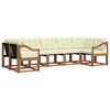 vidaXL Outdoor-Sofagarnitur mit Kissen 7 pcs Natur und Creme