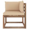 vidaXL Outdoor-Ecksofa Paletten mit Kissen in Beige