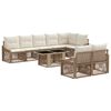 vidaXL Gartensofa-set 9 stk. Beige und Cremewei&szlig; Poly-Rattan