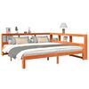 vidaXL Massivholzbett mit Regal ohne Matratze Wachsbraun 180x200 cm