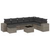 vidaXL 9-tlg. Garten-Sofagarnitur mit Kissen Grau Poly Rattan