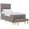 vidaXL Boxspringbett mit Kopfteil Taupe 100 x 200 cm Stoff
