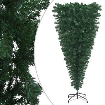 vidaXL Künstlicher Weihnachtsbaum Kopfüber mit LEDs & Kugeln 120 cm