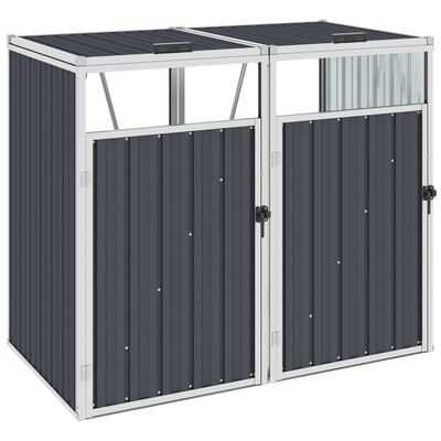 vidaXL Mülltonnenbox für 2 Mülltonnen Anthrazit 143×81×121 cm Stahl