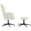 vidaXL Relaxsessel mit Hocker Cremeweiß Samt