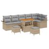 vidaXL Gartensofa-set 9 stk. Beige Poly-Rattan
