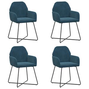 vidaXL Esszimmerst&uuml;hle 4 stk. Samt Blau 55 x 50 x 84 cm
