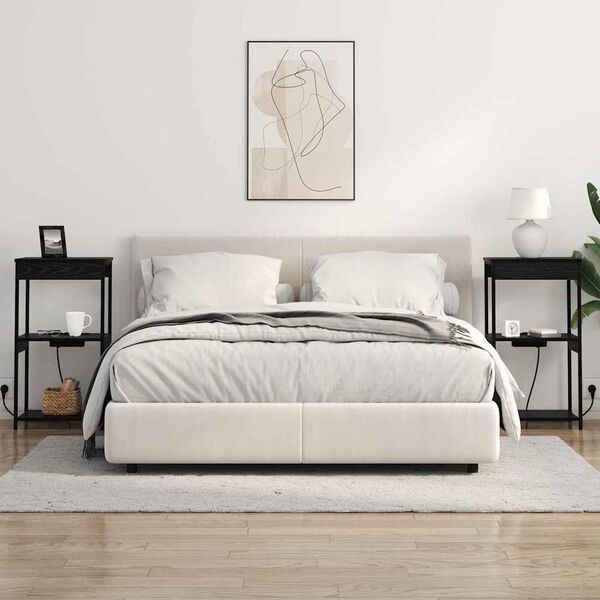 vidaXL Nachttisch Schwarz Eichen-Optik 41 x 31 x 76 cm Holzwerkstoff