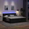 vidaXL Ottoman-Bett mit Matratzen & LEDs Dunkelgrau 200x200 cm Stoff