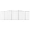 vidaXL Gabionen mit Hochbogen 7 Stk. 400x30x120/140cm Verzinktes Eisen