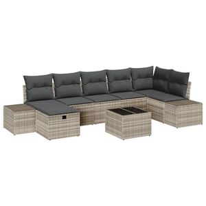 vidaXL Sofa Set mit Kissen 8 pcs Poly-Rattan
