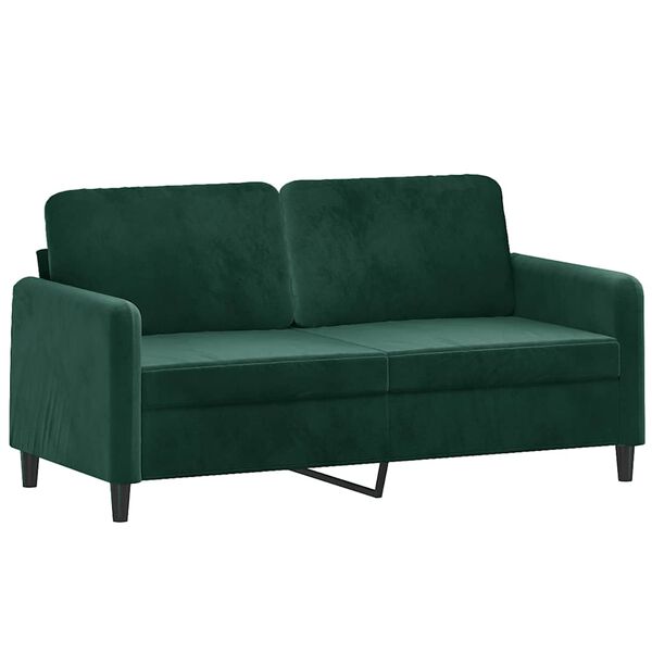 vidaXL 2-Sitzer-Sofa Dunkelgr&uuml;n 140 cm Samt